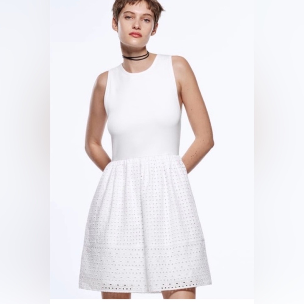 BNWOT ZARA EYELET DRESS LARGE